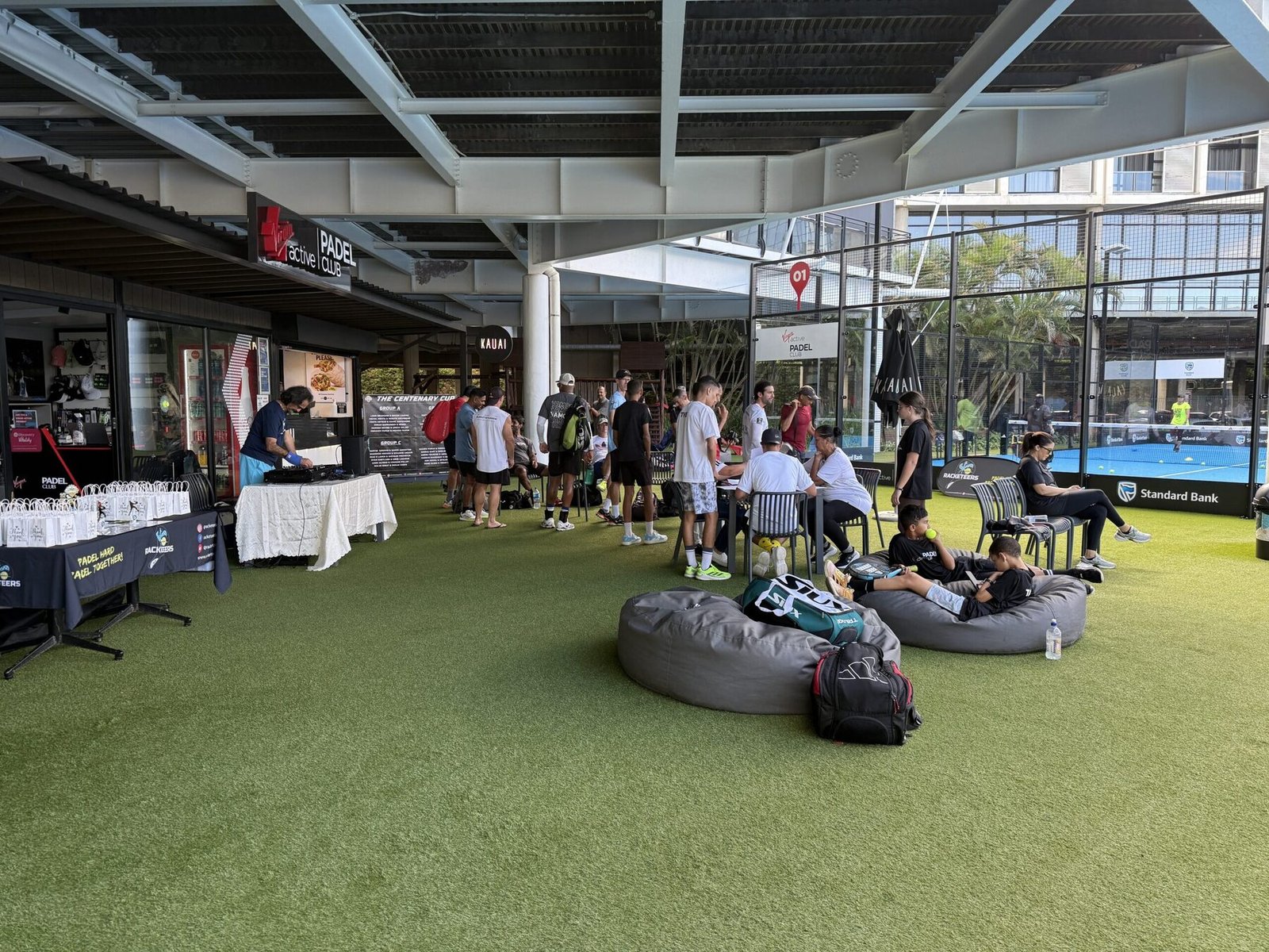 Racketeers Padel members together at Virgin Active Padel Club Gateway