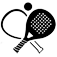 Crossed padel rackets icon